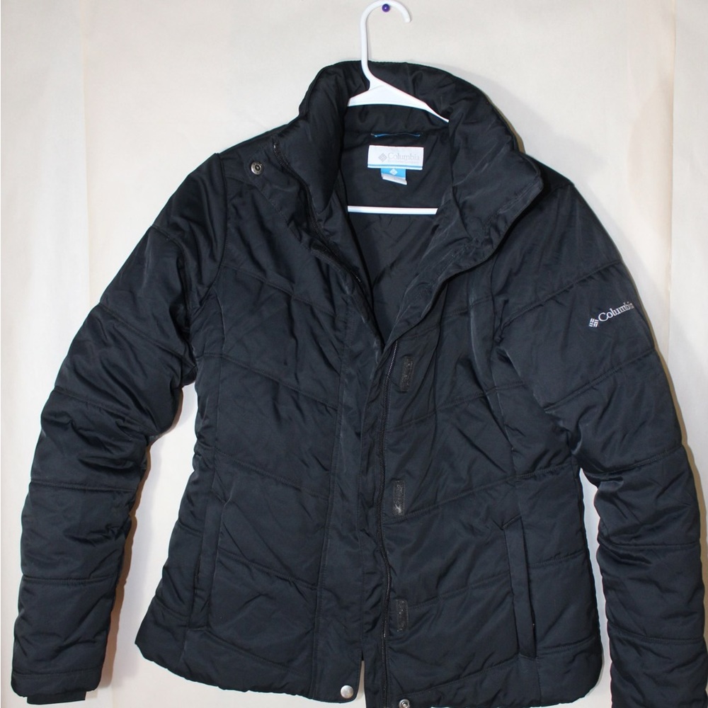 Black columbia puffer jacket women’s size medium